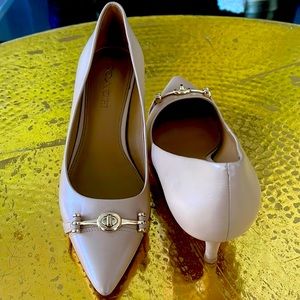 Coach Kitten Heel Tan Leather Pumps